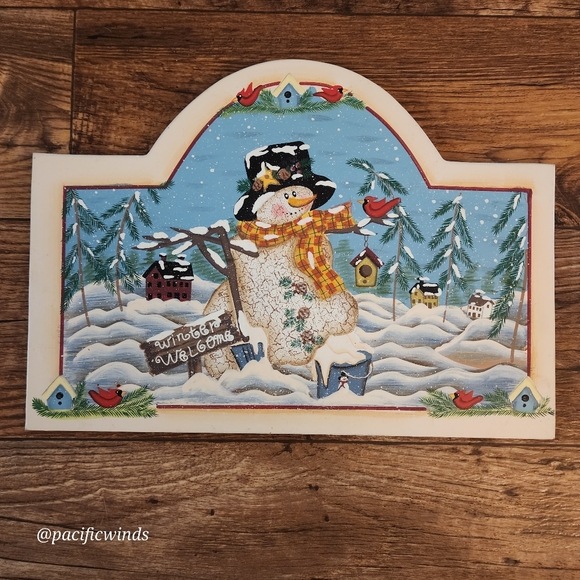 2! HOME INTERIORS WOOD SNOWMAN & WOOD PAINTED SNOWMAN - Picture 3 of 12